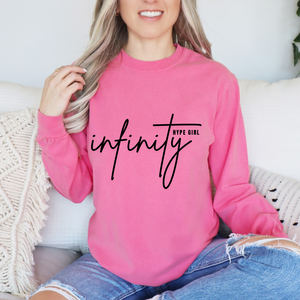 INFINITY HYPE GIRL Crunchberry Comfort Colors Unisex Long Sleeve