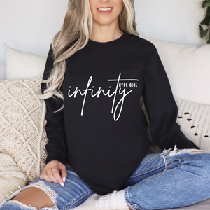 INFINITY HYPE GIRL Black Comfort Colors Unisex Long Sleeve