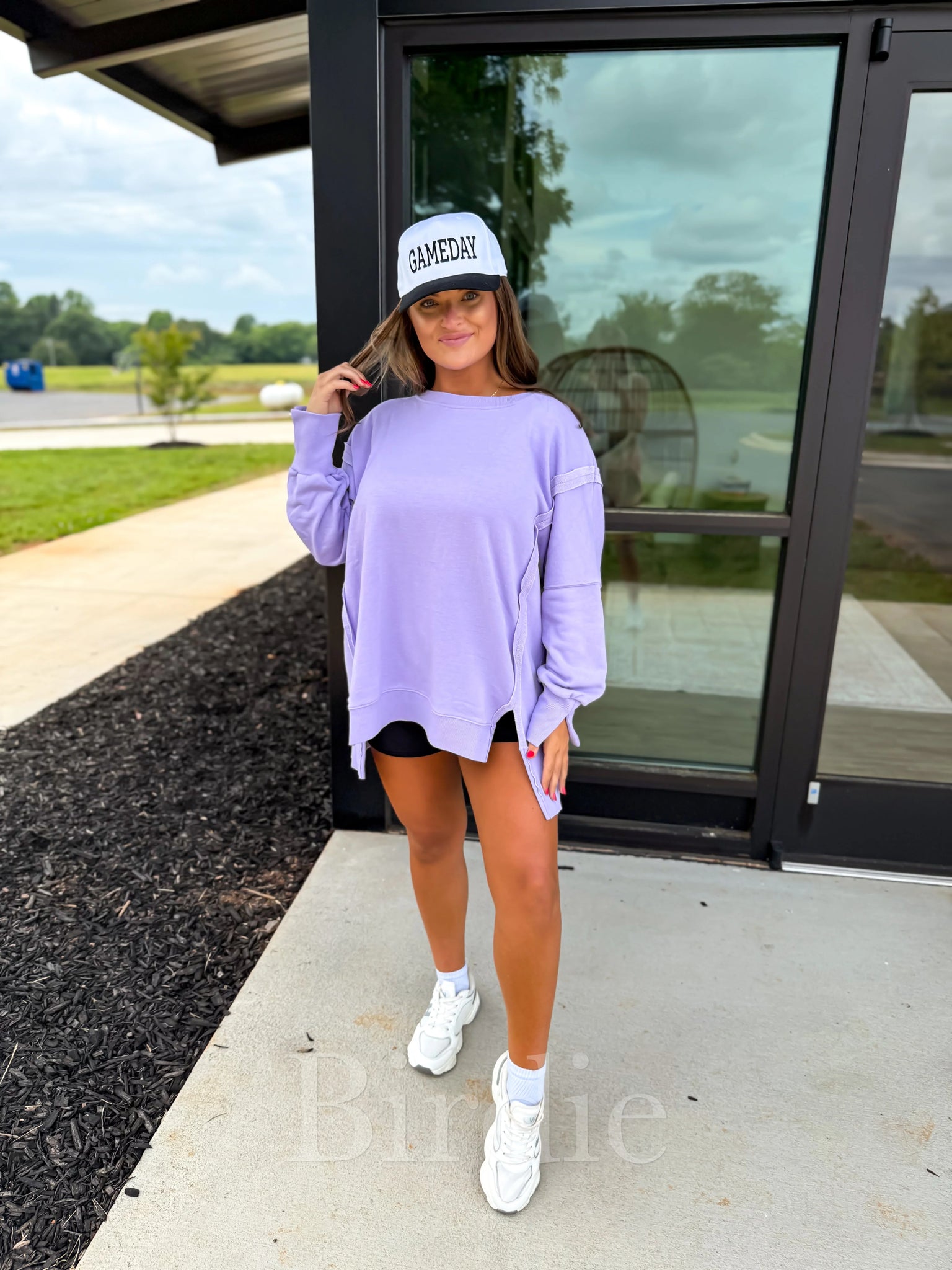 The Findlay Lilac Ash Washed Oversized Pullover