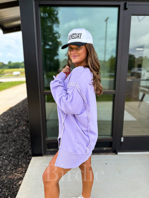The Findlay Lilac Ash Washed Oversized Pullover