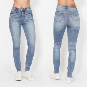 Blissful Kiss High Rise Tummy Control Skinny Judy Blue Denim