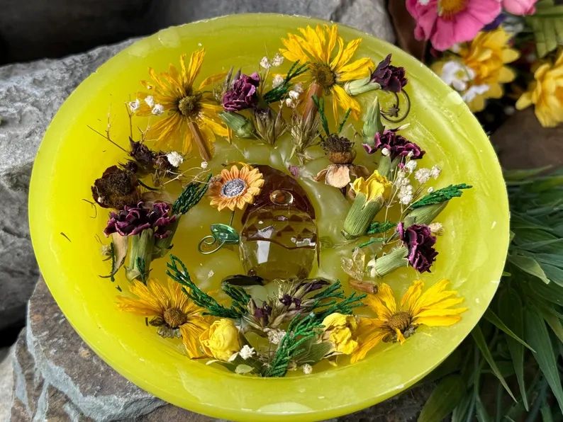 Vanilla Bean Floral 7” Candle Bowl
