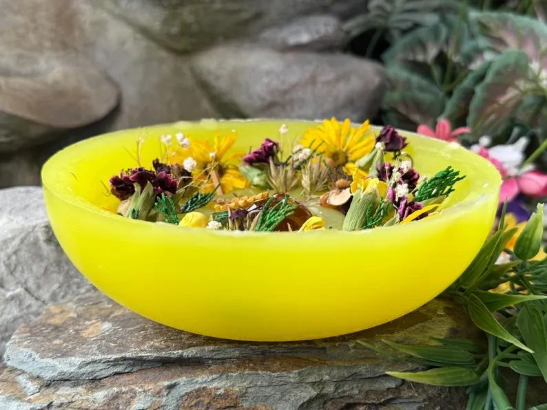Vanilla Bean Floral 7” Candle Bowl