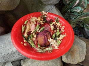 Rose Red Floral 7” Candle Bowl