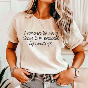 I Survived Too Many Storms Tan Unisex T-Shirt