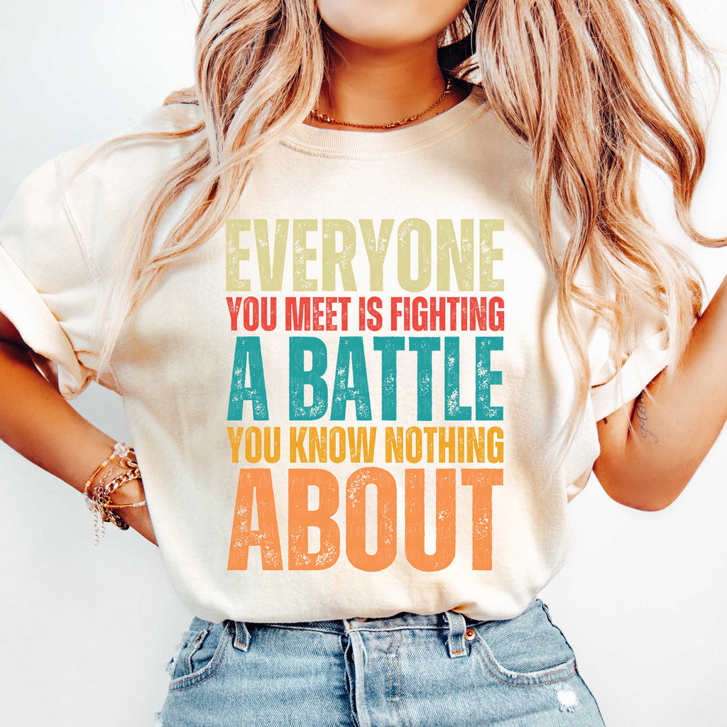 Everyone You Meet Tan Cotton T-Shirt