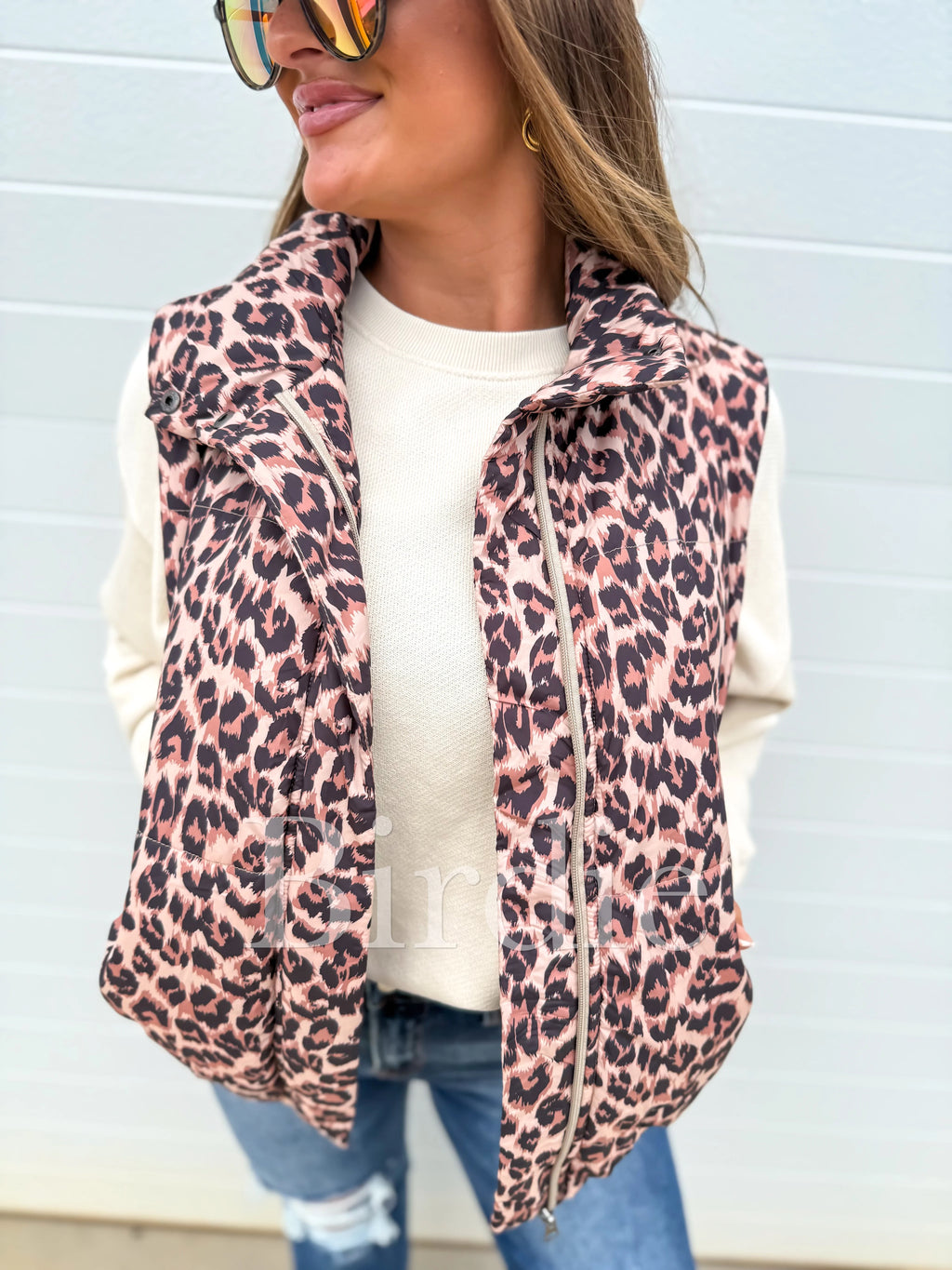 The Ellie Leopard Print Puffer Vest