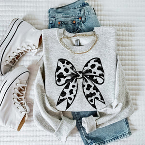 Cow Bow Gray Unisex Sweatshirt