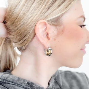 The Hillary Two Tone Hoop Earrings