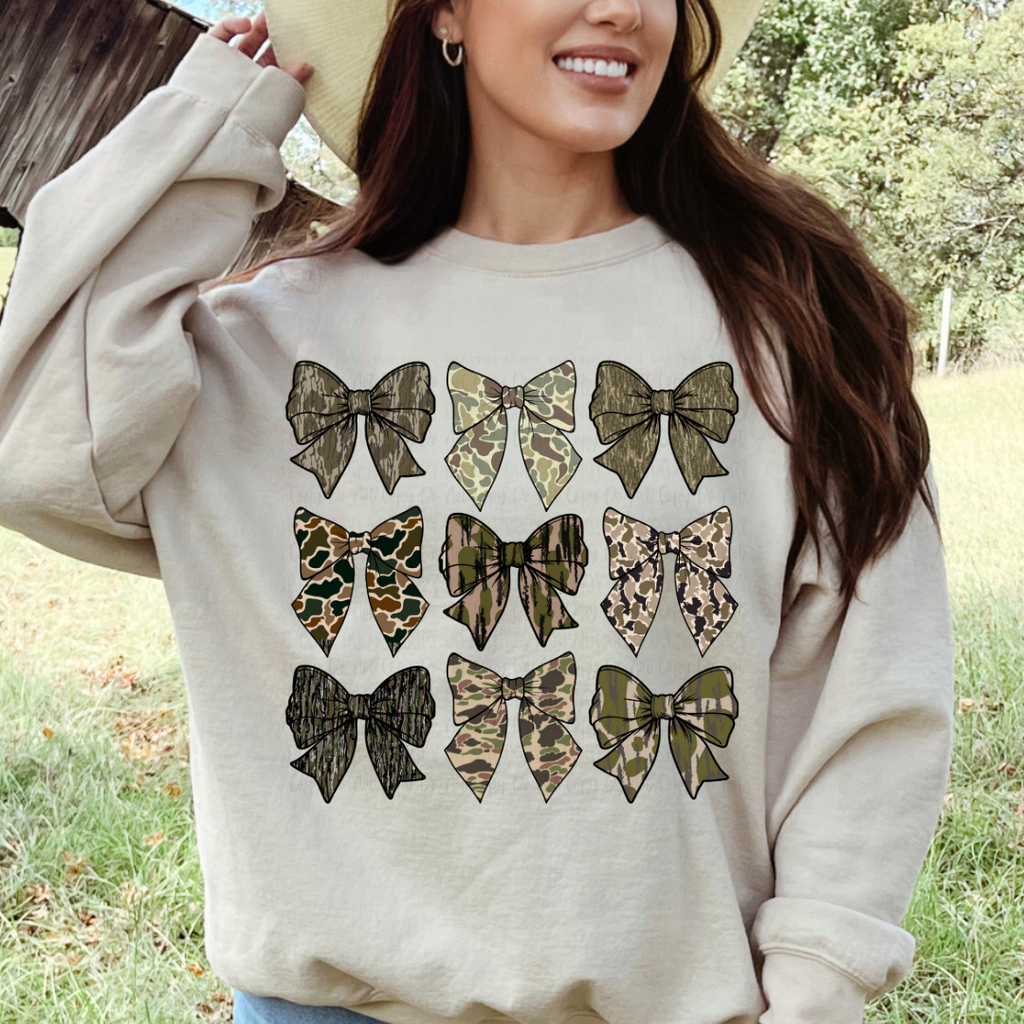 Camo Bow Collage Sand Unisex Sweatshirt