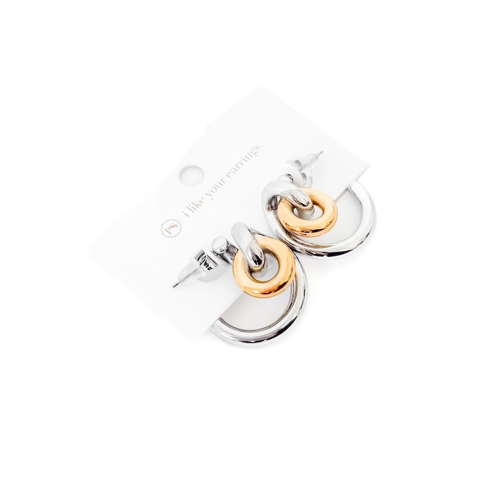 The Hillary Two Tone Hoop Earrings