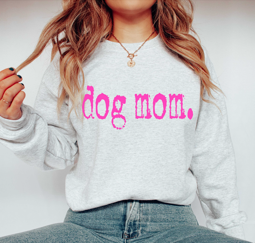 Dog Mom Ash Gray Unisex Sweatshirt