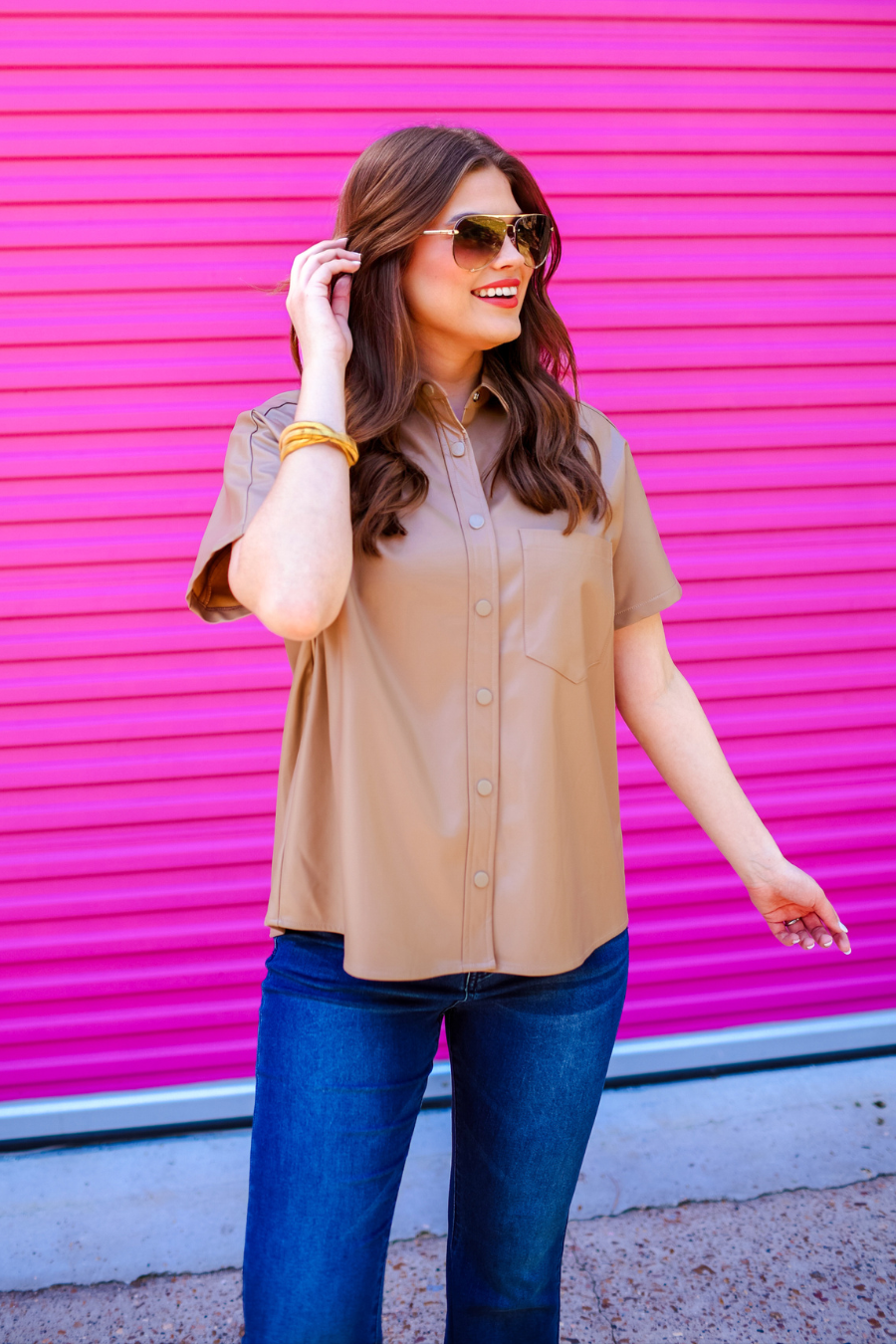 The Sedona Faux Leather Top