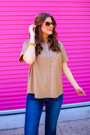 The Sedona Faux Leather Top