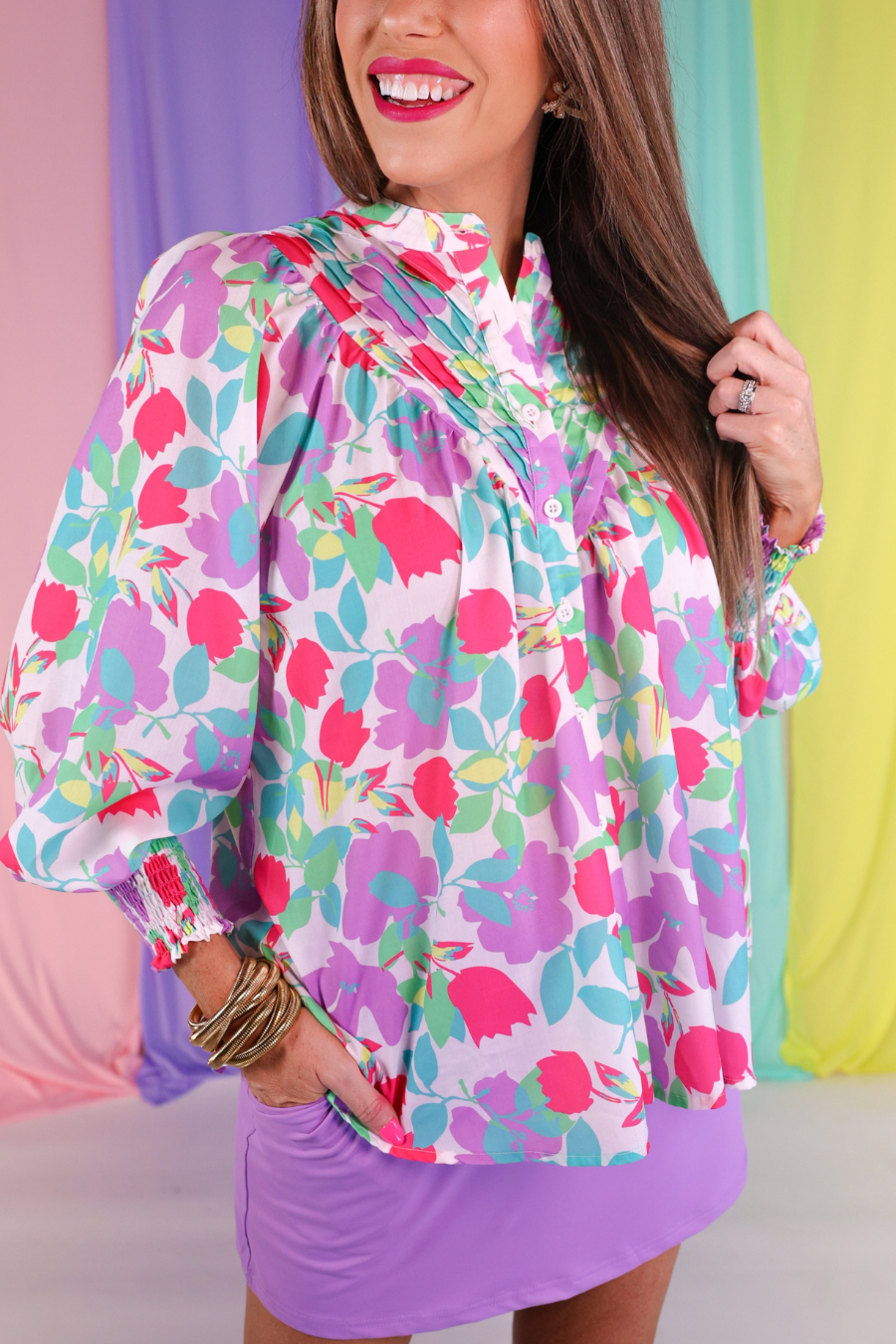 The Katie Button Up Pastel Blouse
