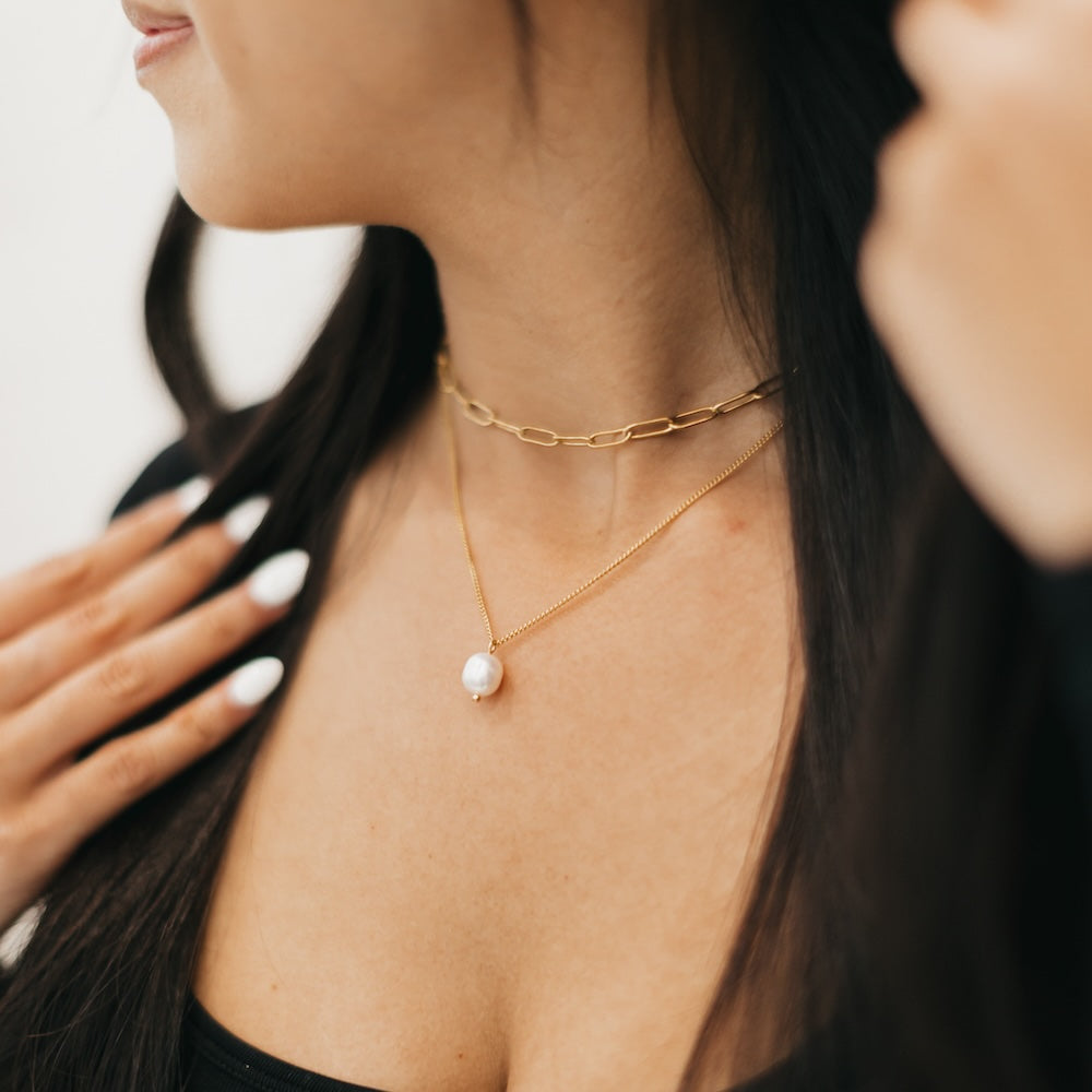 The Treasured Stack Pearl Chain Necklace