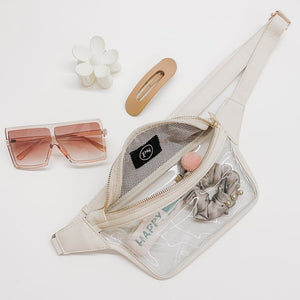 The Clara Taupe Clear Bum Bag