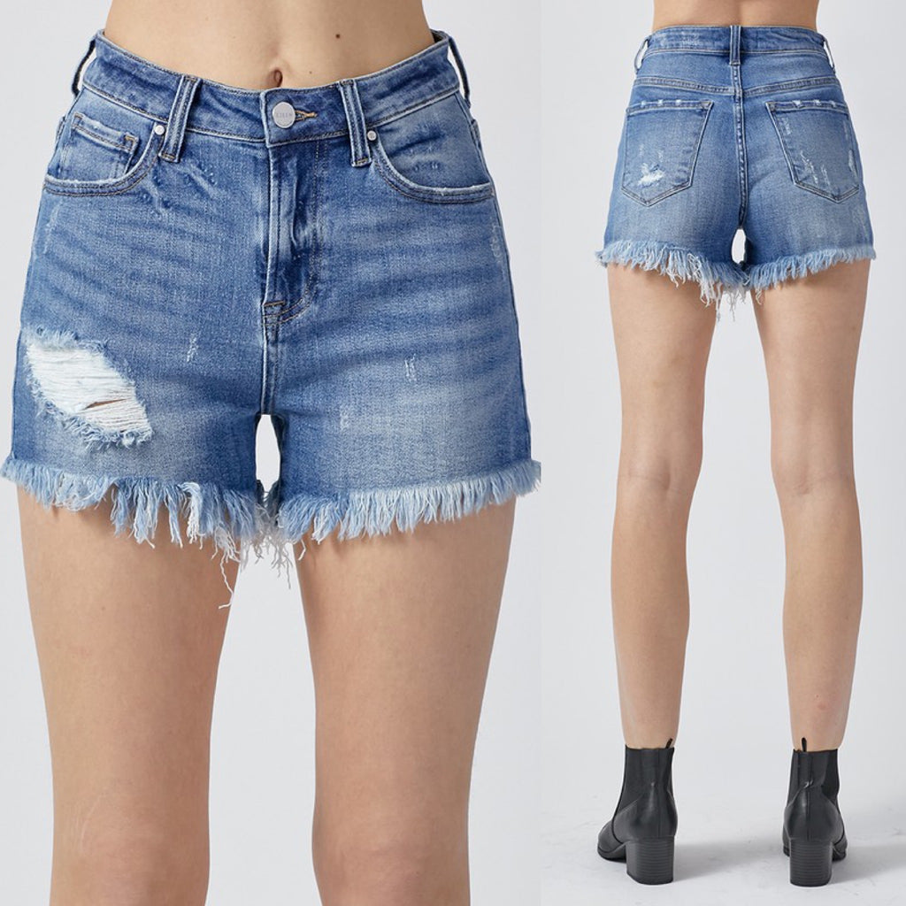 Moonlight Magic High Rise Risen Denim Shorts