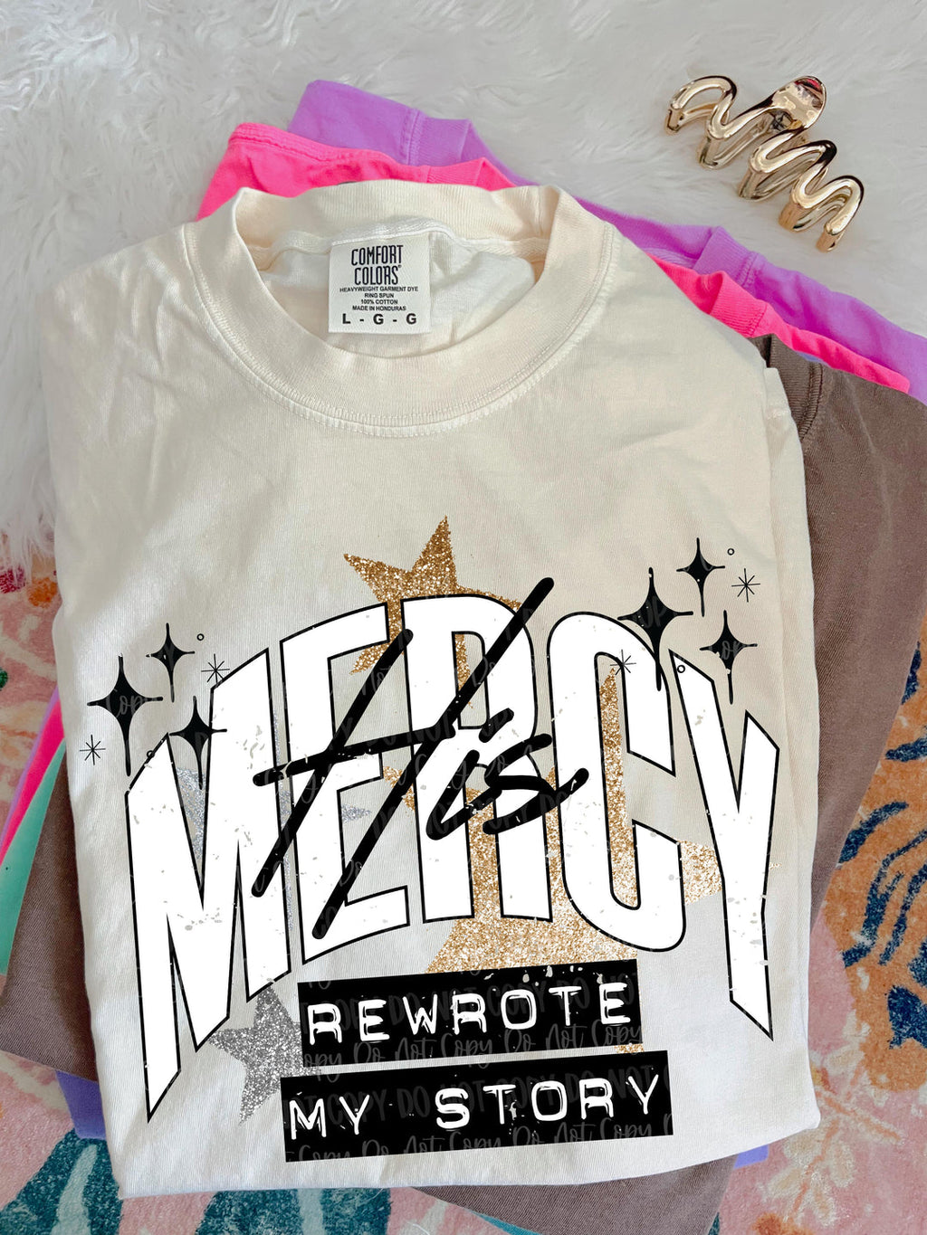 His Mercy Tan Unisex Cotton T-Shirt
