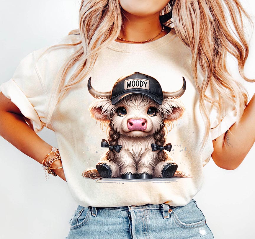 Moody Cow Tan Unisex Cotton T-Shirt