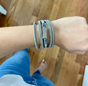 Silver Bohemian Cuff Crystal Buckle Bracelet