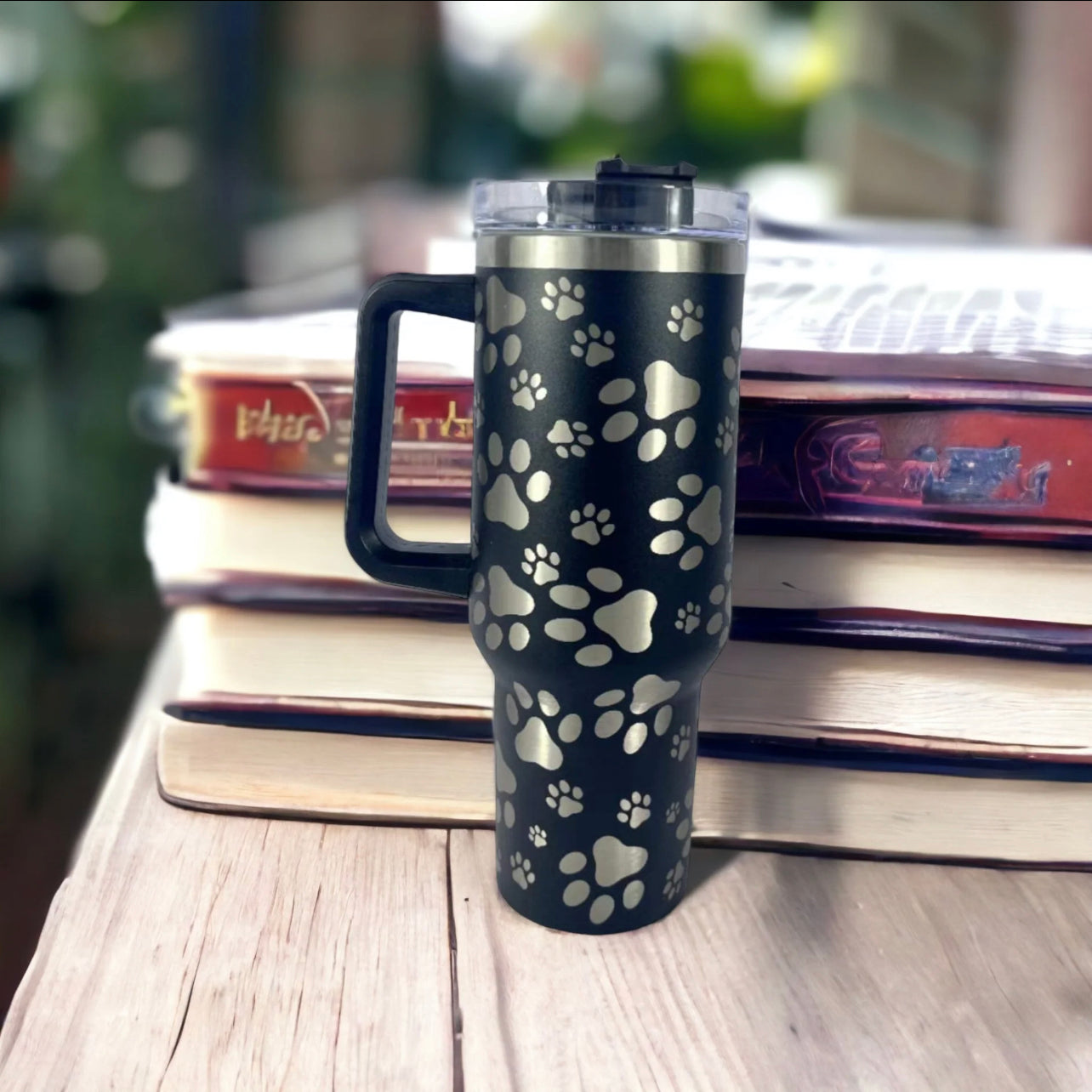 Black Paw Print 40OZ Stainless Double Insulated Tumbler