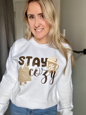Stay Cozy 3D Puff Print Full Size UNISEX Fleece Sweatshirt