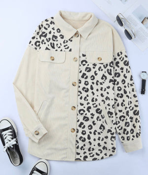 PREORDER Born To Be Sassy Wild Leopard Corduroy Shacket