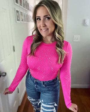 Razzle Dazzle Long Sleeve Pink Bodysuit