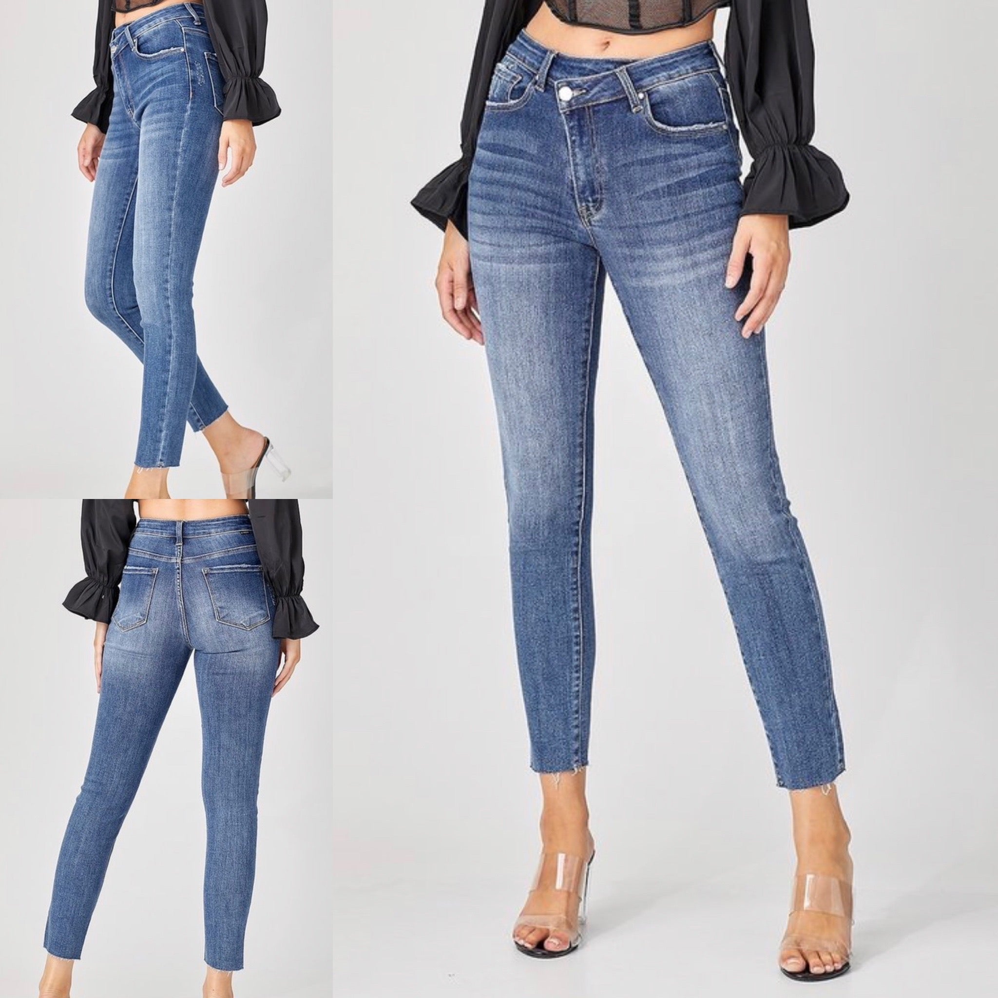 Charming Crossover High Rise Skinny Risen Jeans