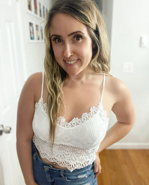 White Lace Bralette Crop Top