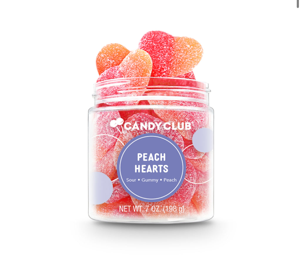 Sour Gummy Peach Hearts Candy Club