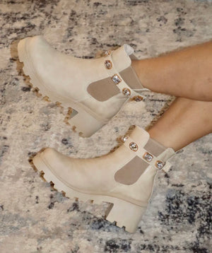 The Nora Nude Bling Lug Boots