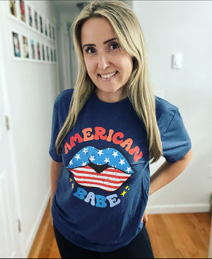 American Babe Navy Unisex Cotton T-Shirt