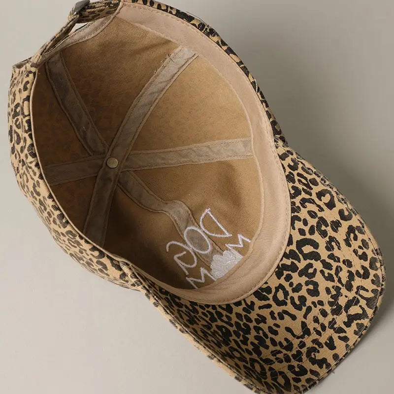 Dog Mom Leopard Embroidered Hat