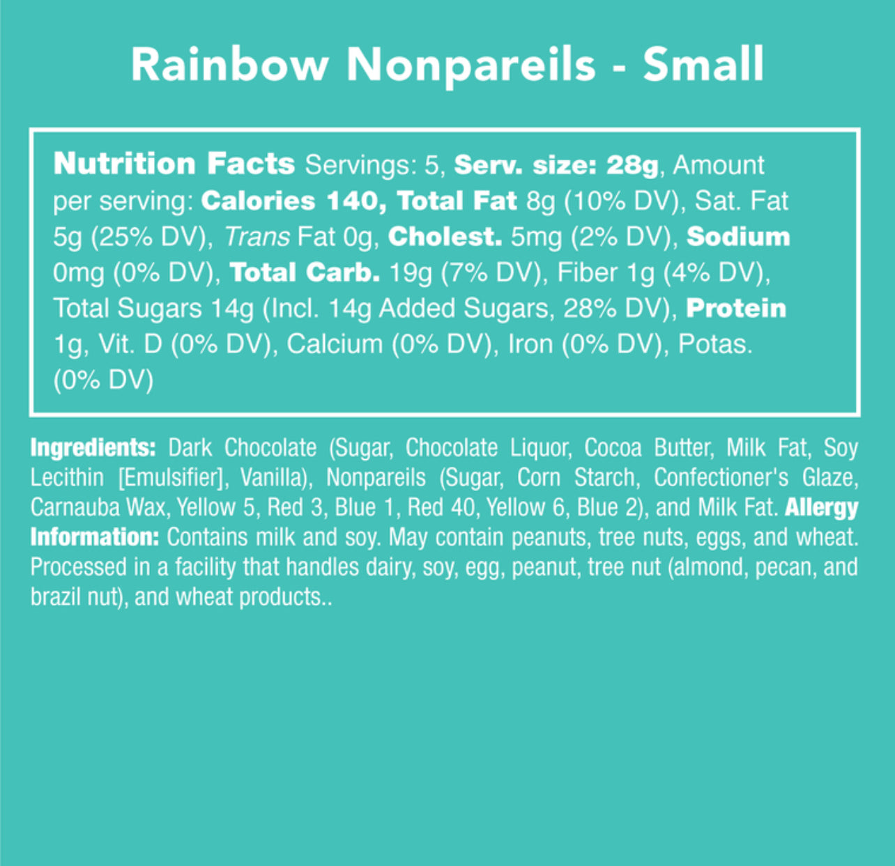 Rainbow Dark Chocolate Nonpareils Candy Club