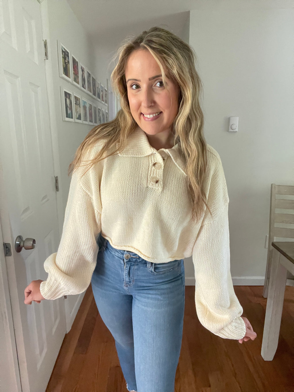 Chunky Taupe Cropped Fall Sweater