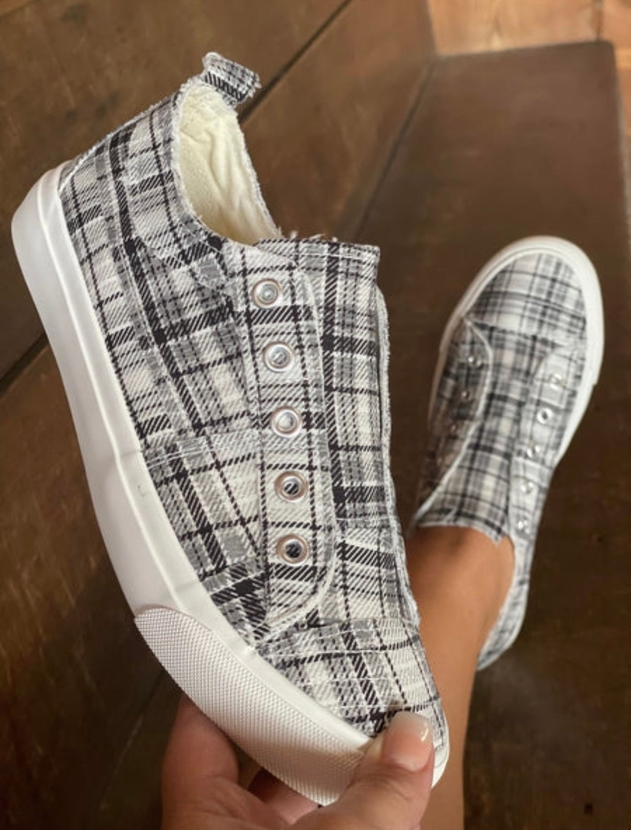 Grey Plaid Babalu Corky’s Sneakers