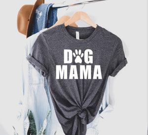 Dog Mama Heather Gray Unisex Cotton T-Shirt
