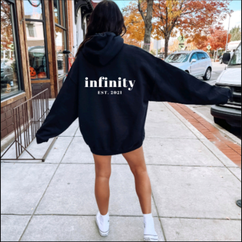 Infinity EST 2021 Black HOODIE Full Size UNISEX Fleece Sweatshirt