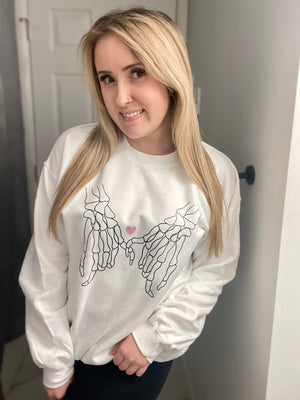 Skellie Pinkies Full Size UNISEX Fleece Sweatshirt