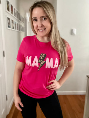 Mama Bolt Fuchsia Pink Unisex Cotton T-Shirt