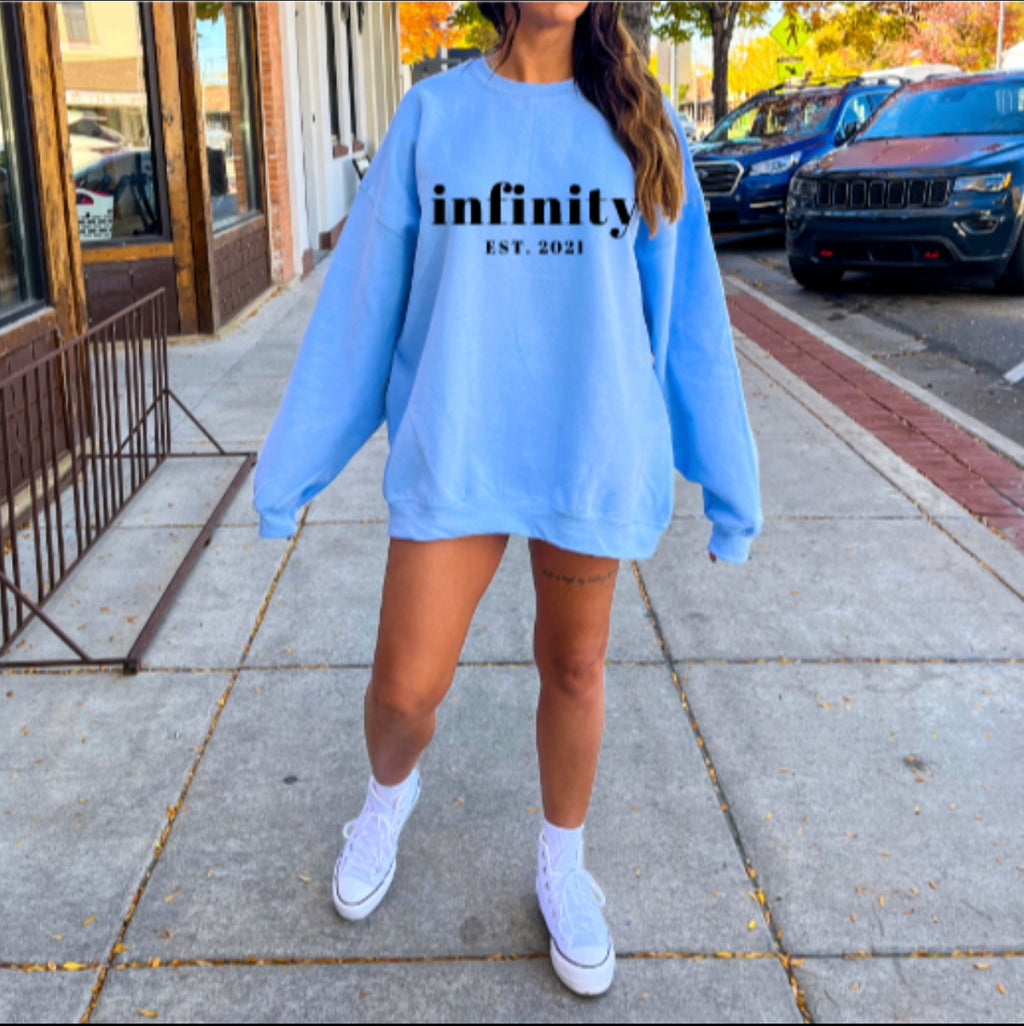 Infinity EST 2021 Blue Full Size UNISEX Fleece Sweatshirt