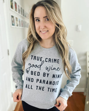 True Crime Good Wine Full Size UNISEX Fleece Sweatshirt