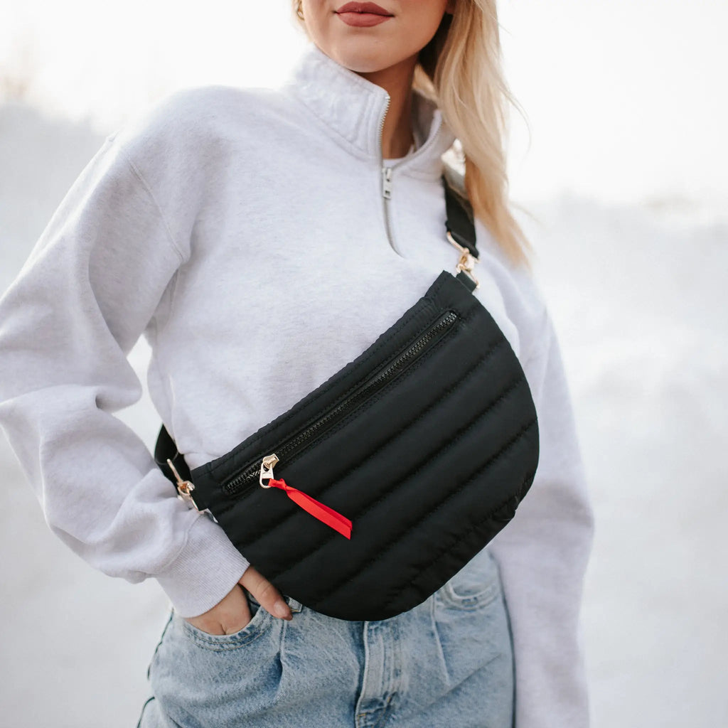 The Black Jolie Puffer Belt Bag