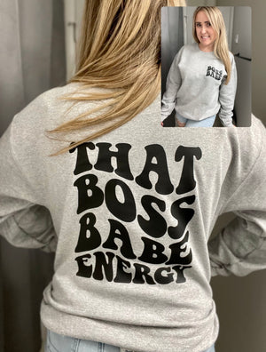 Boss Babe Double Sided Full Size UNISEX Fleece Sweatshirt