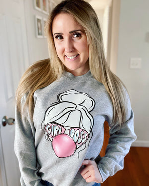 Bubblegum Girl Boss Full Size UNISEX Fleece Sweatshirt